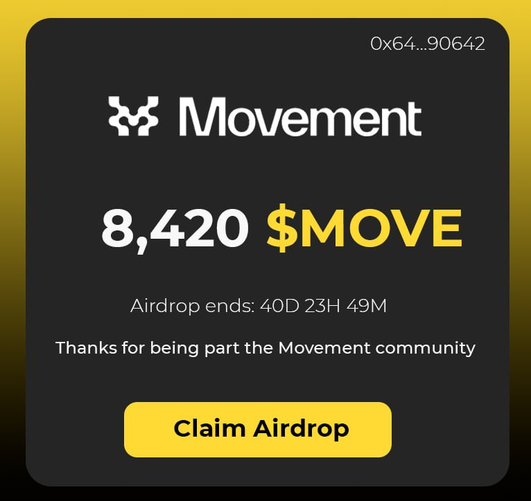 0xAlienSeer's tweet photo. $MOVE  Airdrop is Confirmed!

Raised: $41.4M
Testnet is FREE!
Reward: ≈$8K

Below I show how to be eligible for Drop👇🧵 https://t.co/UQm1uw9GMt