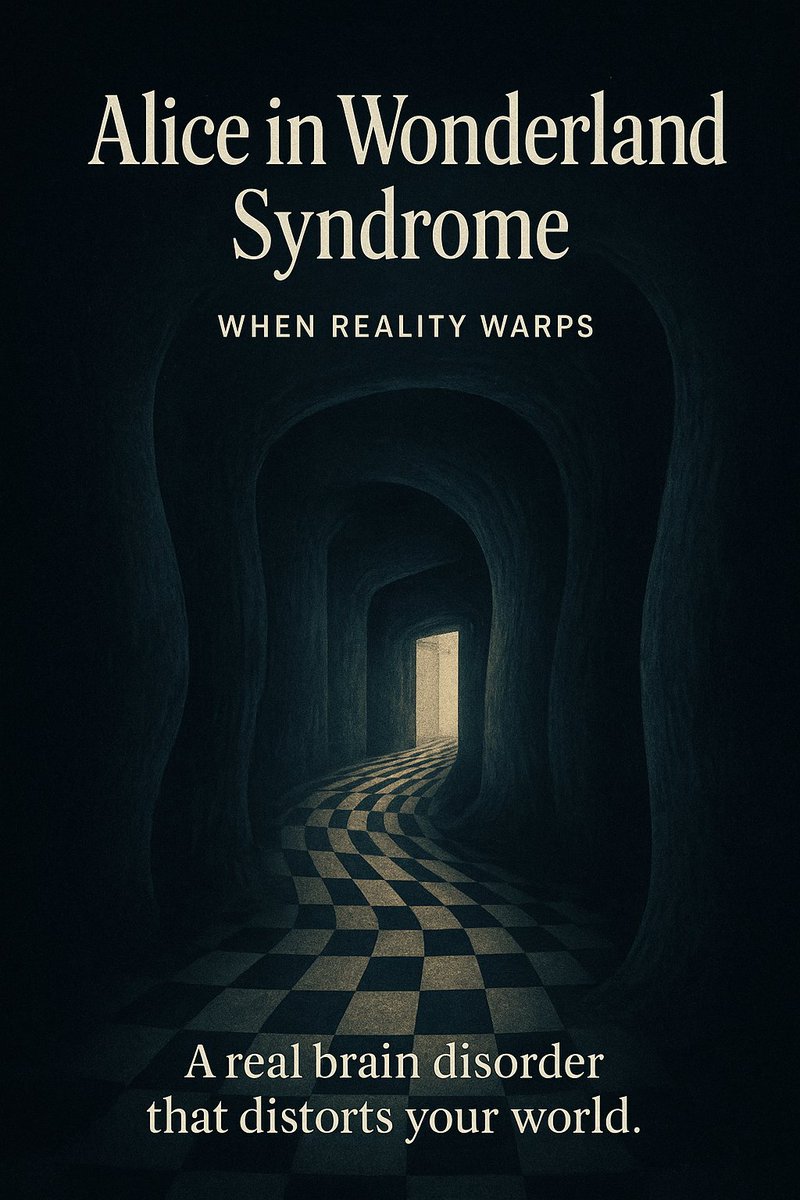Wonders_Whys's tweet image. Ever felt like your body was growing… or the room shrinking around you?
It’s not a dream.
You might’ve experienced Alice in Wonderland Syndrome (AIWS) — a real and rare brain disorder.

Let’s dive in.
#AIWS #BrainMystery #CreepyFacts #RareDiseases #Neurology #HealthFacts