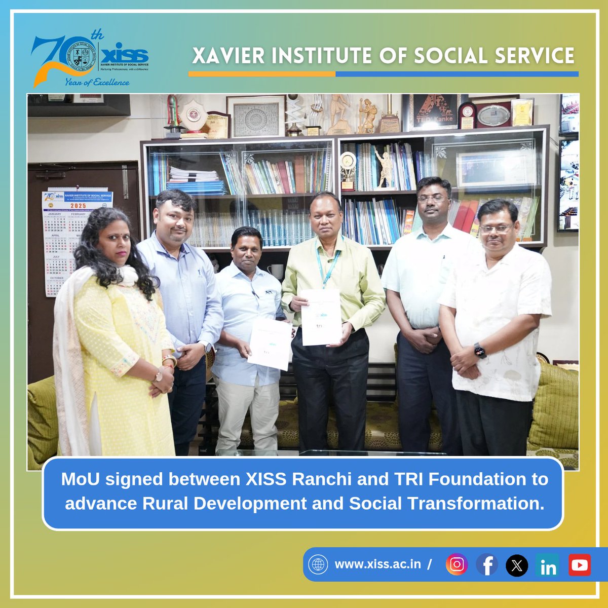 XISS Ranchi (@xissranchi) on Twitter photo On April 24, 2025, #XISSRanchi, & <a href="/TRIFoundation/">Transforming Rural India Foundation</a> (TRI) signed aMoU to create meaningful impact through joint initiatives, research, & field-based interventions aimed at strengthening rural ecosystems.
#TRI #ruraldevelopment #SustainableDevelopment On April 24, 2025, #XISSRanchi, & <a href="/TRIFoundation/">Transforming Rural India Foundation</a> (TRI) signed aMoU to create meaningful impact through joint initiatives, research, & field-based interventions aimed at strengthening rural ecosystems.
#TRI #ruraldevelopment #SustainableDevelopment