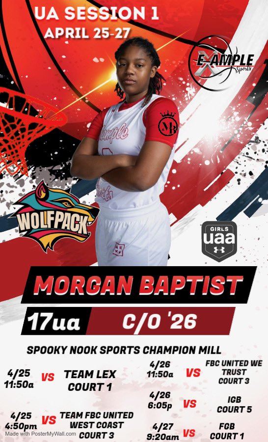 My UAA session 1 schedule. Come check me and my team out!!#mor2gain #BuiltDifferent