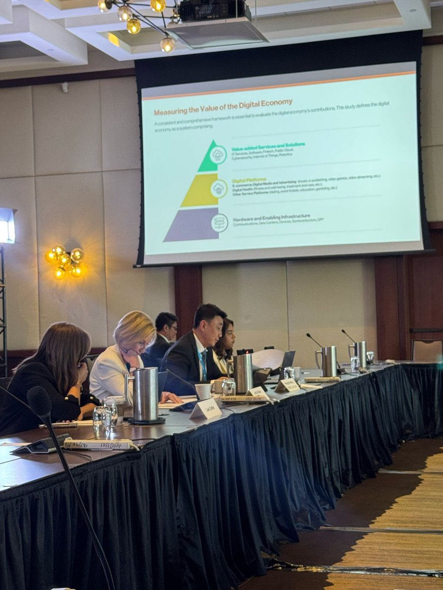 APECBiz's tweet image. ABAC Canada’s Jan de Silva leads the meeting of the AI and Digital Innovation WG on digital economy issues including sustainably powering the digital economy, enabling the responsible use of AI, bridging the digital divide, and greater engagement between ABAC and APEC.