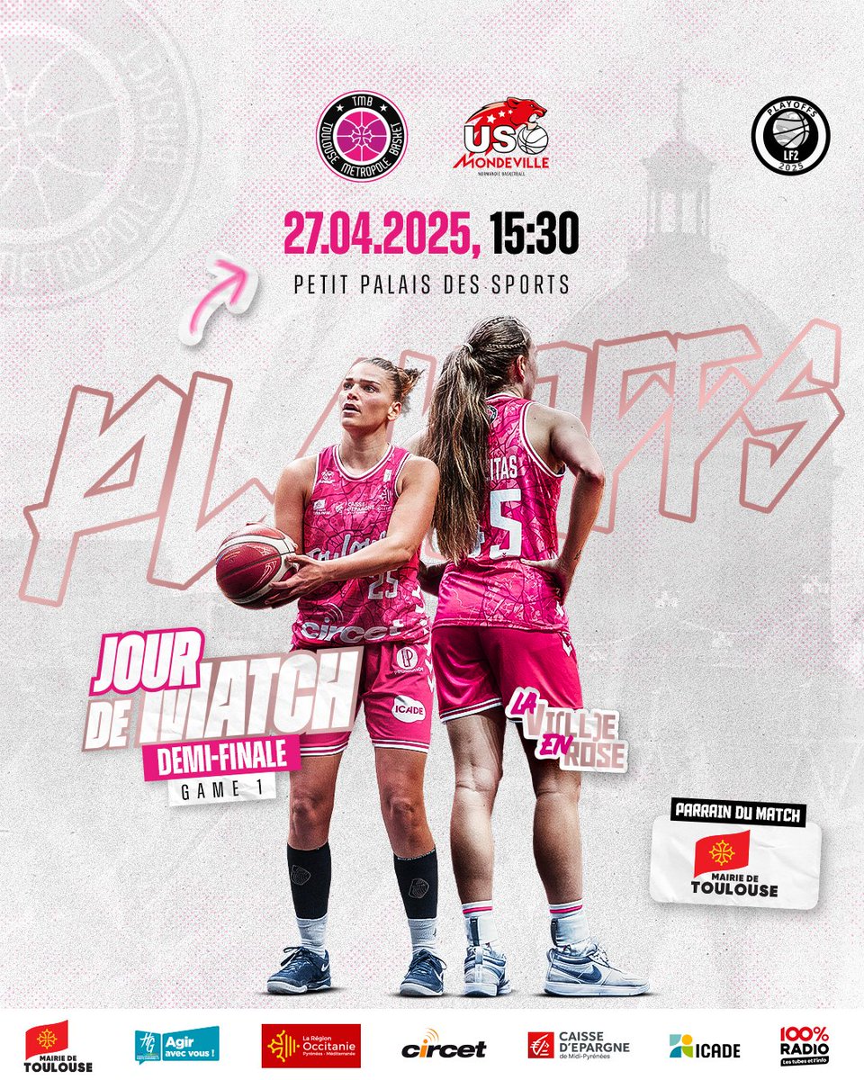 Toulouse - Mairie et Métropole (@toulouse) on Twitter photo 🏀 Demi-finale des playoffs ! Le <a href="/TMB_Basket/">Toulouse Métropole Basket</a> joue à domicile ce dimanche face à Mondeville. Venez soutenir les joueuses toulousaines au Petit Palais des Sports !
Prenez vos places :
🔗bit.ly/TMBMDVL 🏀 Demi-finale des playoffs ! Le <a href="/TMB_Basket/">Toulouse Métropole Basket</a> joue à domicile ce dimanche face à Mondeville. Venez soutenir les joueuses toulousaines au Petit Palais des Sports !
Prenez vos places :
🔗bit.ly/TMBMDVL