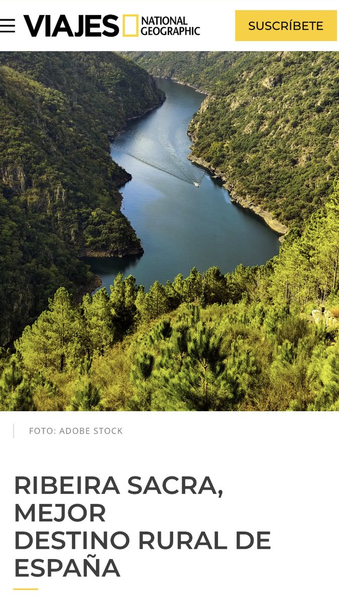 A Ribeira Sacra foi elixida como Mellor Destino Rural de España polos lectores de National Geographic. Un recoñecemento que pon en valor a singularidade da súa paisaxe, a riqueza do seu patrimonio e a autenticidade da súa viticultura.