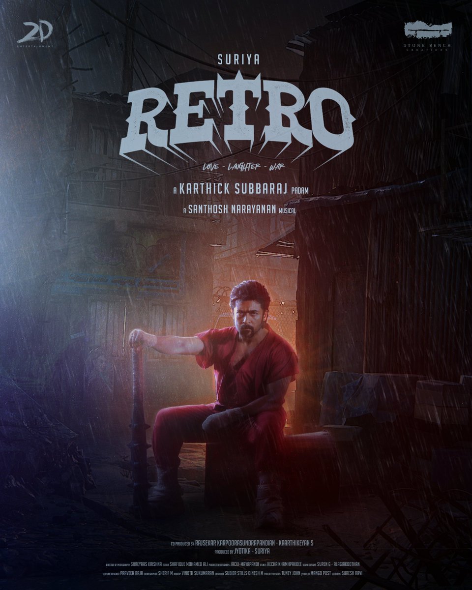 bheembye227's tweet photo. RETRO

#Suriya #RetroFromMay1 #KarthikSubbaraj #RetroTrailer #SanthoshNarayanan #2Dentertainment #movie #poster #Kollywood #fanart https://t.co/ySwcIXDAHw