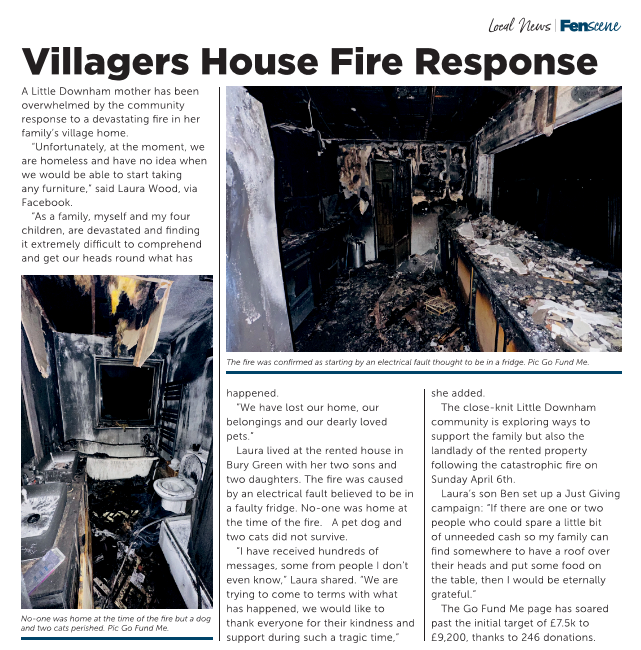 A Little Downham mother has been overwhelmed by the community response to a devastating fire in her family's village home...

#fenscene #community #communitysupport