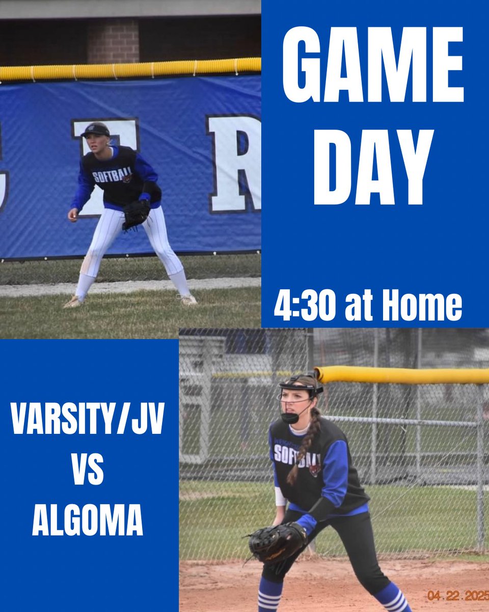 Another Non Conference battle tonight for the Tigers! 4:30 first pitch as both Varsity and JV host Algoma! Let’s finish the week strong ladies💪