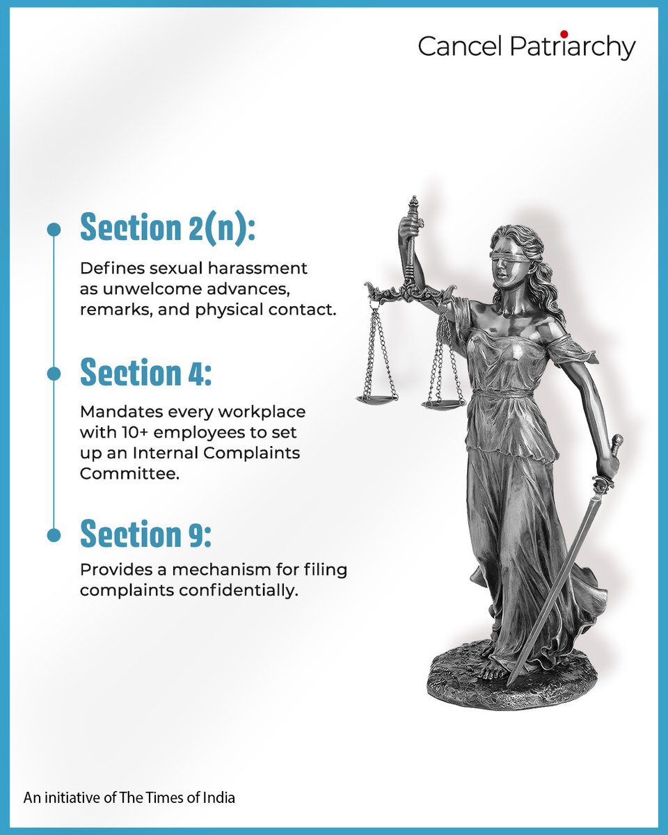 Many women experience workplace harassment but hesitate to report it. Know your rights. Write to us with your queries anonymously and we will endeavor to publish detailed answers on our website.

Reach a trusted legal expert on cancelpatriarchy.in

#CancelPatriarchy #TOI