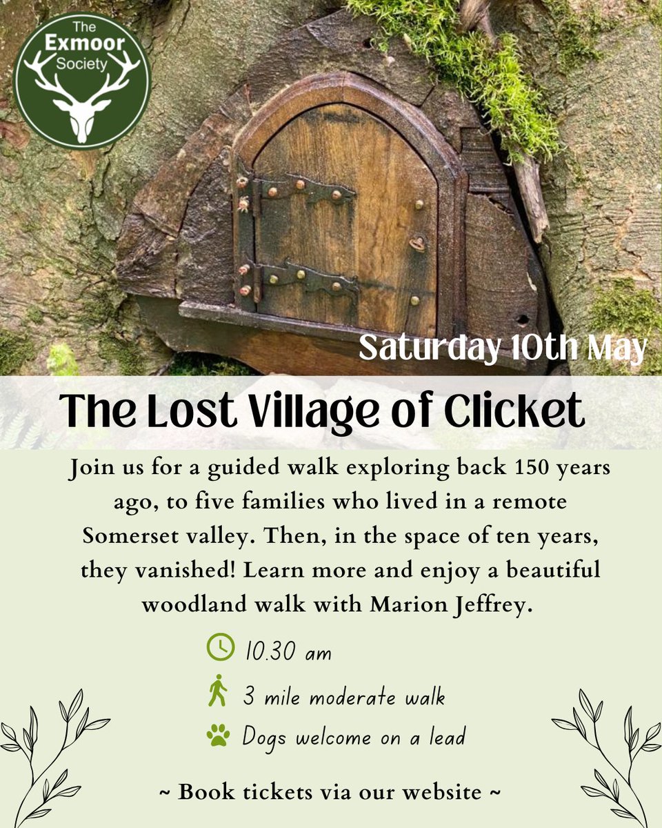 ExmoorSociety's tweet photo. 🌿Explore the lost village of Clicket..! 🌿

Join us on Saturday 10th May at 10.30am for a fantastic guided walk exploring one of Exmoor's most remote villages. A degree of scrambling will also be involved!

Book your space here:
https://t.co/D65my4QtIm https://t.co/wwYQLATBBp