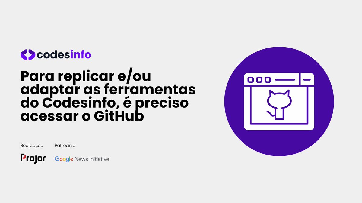 observatorio's tweet photo. Para replicar e/ou adaptar as ferramentas do #Codesinfo, é preciso acessar a plataforma GitHub, de desenvolvimento de software livre.
https://t.co/aVgCurox44
#Codesinfo #CodigoAberto #jornalismocontradesinformacao https://t.co/o1HWFwO9r7
