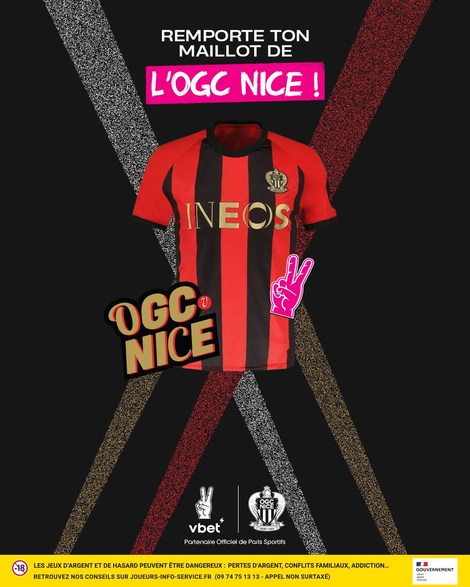 🎁 𝐂𝐎𝐍𝐂𝐎𝐔𝐑𝐒 🎁

À l'occasion du choc PSG - OGC Nice, on te fait gagner un maillot des Aiglons 🦅

Follow <a href="/VBET_fr/">VBET France</a> + RT 🔄
