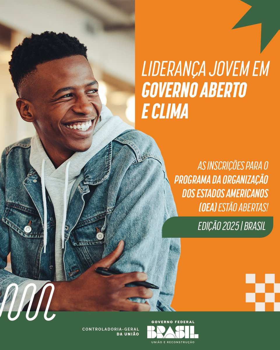 A edição de 2025 do programa da OEA sobre governo aberto será no Brasil! Focado em transparência, participação cidadã e inovação, o curso é para jovens de 25 a 40 anos com experiência em governo aberto e mudanças climáticas. 🌎

➡ Inscrições até 15/05!
bit.ly/4jmnaNn