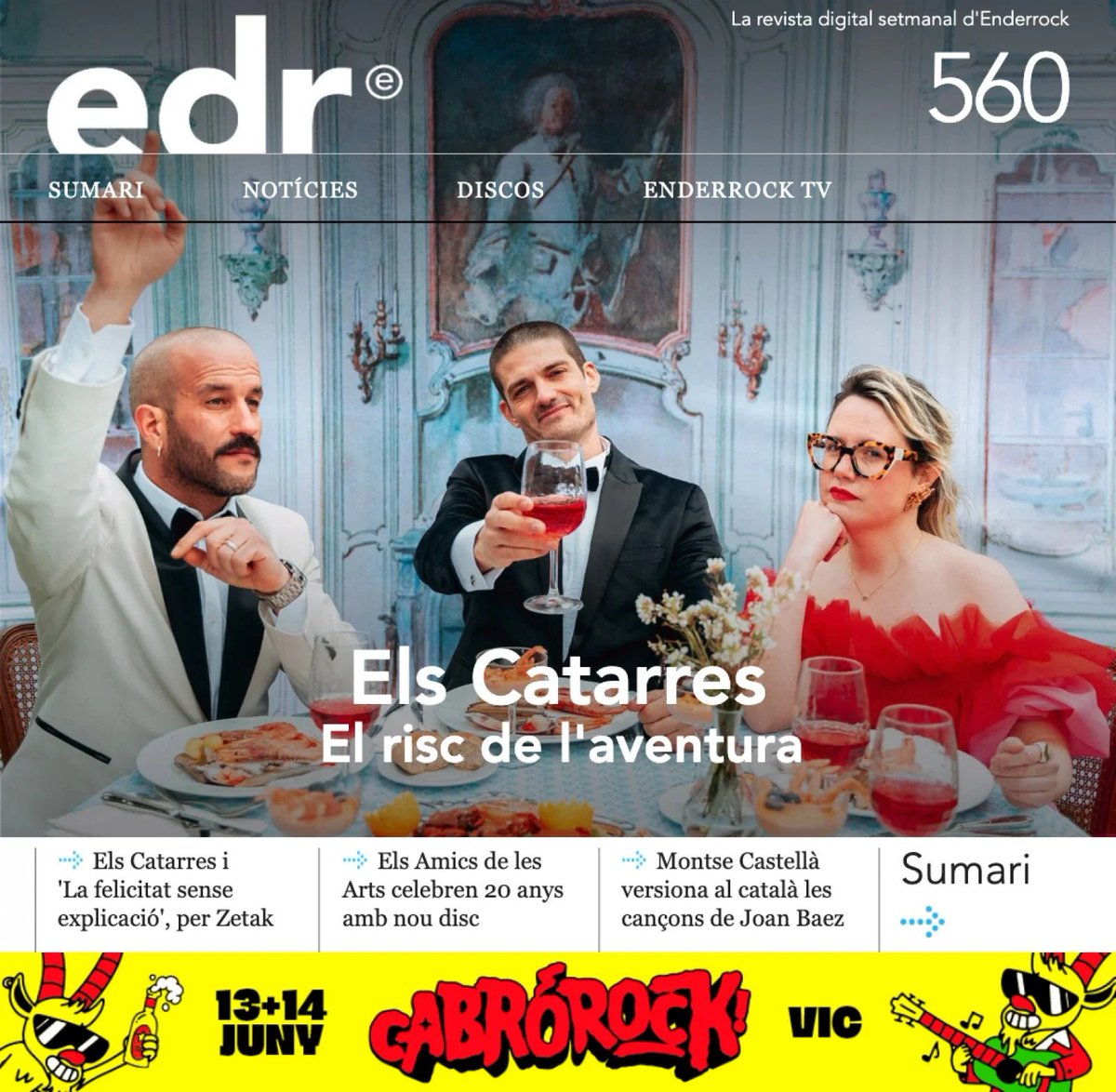 Enderrock (@enderrock) on Twitter photo Com a bons 'Paracaigudistes', <a href="/elscatarres/">ELS CATARRES 🪂 PARACAIGUDISTES</a> aterren a l'EDR 560! 🪂🪂
🔸També hi parlem amb <a href="/amicsdelesarts/">Els Amics de les Arts</a>, <a href="/montsecastella/">montse castellà espuny</a>, <a href="/vicco_music/">V I C C O</a>, i de <a href="/MishimaBCN/">MISHIMA</a>, <a href="/fitoluri/">fito luri</a> amb <a href="/joanreig/">Joan Reig</a>, i molts més!
Tot teu! 👇✨✨
enderrock.cat/edr/numero560 Com a bons 'Paracaigudistes', <a href="/elscatarres/">ELS CATARRES 🪂 PARACAIGUDISTES</a> aterren a l'EDR 560! 🪂🪂
🔸També hi parlem amb <a href="/amicsdelesarts/">Els Amics de les Arts</a>, <a href="/montsecastella/">montse castellà espuny</a>, <a href="/vicco_music/">V I C C O</a>, i de <a href="/MishimaBCN/">MISHIMA</a>, <a href="/fitoluri/">fito luri</a> amb <a href="/joanreig/">Joan Reig</a>, i molts més!
Tot teu! 👇✨✨
enderrock.cat/edr/numero560