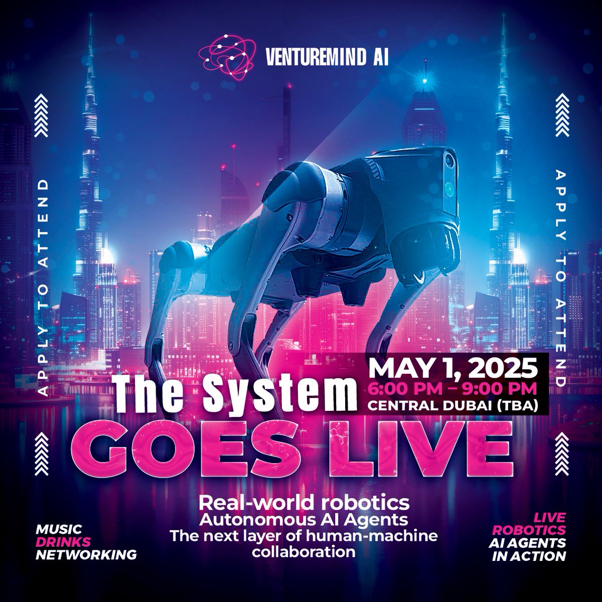 Exciting news! 

We’re hosting our own event at Token2049.

On May 1 at 6 PM, “The system goes live.”

Expect a night of next-level robotics and immersive AI experiences. There will be music, there will be drinks and there will be robots.

Mark your calendars and prepare to