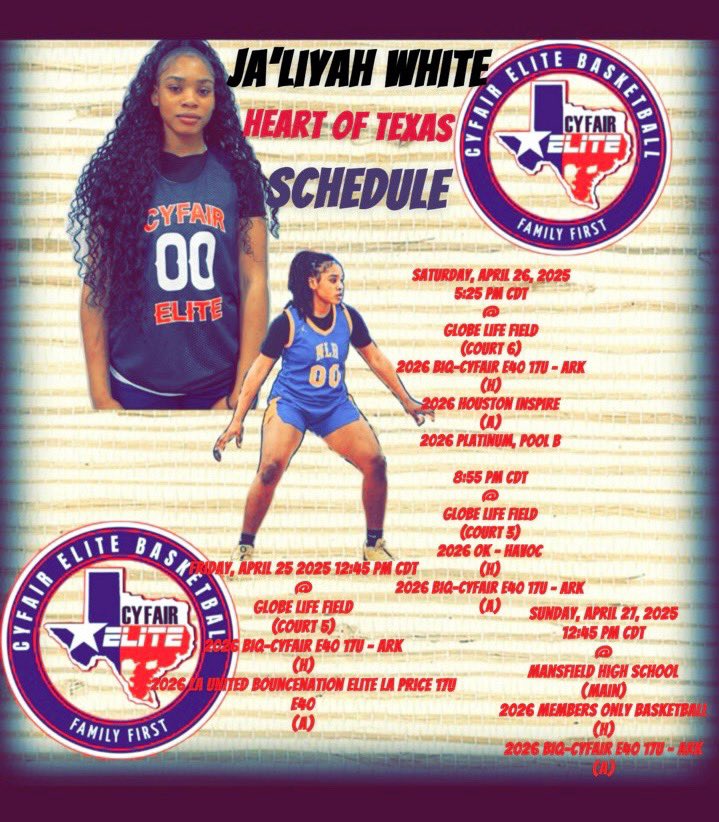 Ja’liyah (@jaliyah_00) on Twitter photo I will be at the Heart of Texas this Weekend. Come check the team out !! See you their📍<a href="/cbsanders6519/">Cyfair Arkansas</a> <a href="/nbnbball/">Coach TJ Jones</a> <a href="/ARPrepSports/">Arkansas Prep Sports</a> <a href="/JrAllStarBB/">Jr. All-Star Girls Basketball</a> <a href="/AYSSPORTS/">AYS Sports</a> I will be at the Heart of Texas this Weekend. Come check the team out !! See you their📍<a href="/cbsanders6519/">Cyfair Arkansas</a> <a href="/nbnbball/">Coach TJ Jones</a> <a href="/ARPrepSports/">Arkansas Prep Sports</a> <a href="/JrAllStarBB/">Jr. All-Star Girls Basketball</a> <a href="/AYSSPORTS/">AYS Sports</a>