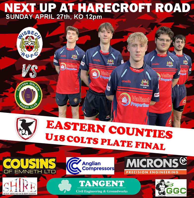 Wisbech Rugby Club (@wisbechrugby) on Twitter photo Age Grade Rugby Sunday 27th April:
U18s v Saffron Walden RFC KO 12:00;
U16s v St Ives RFC KO 10:30;
U7s, U8s, U10s & U11s are taking part in the <a href="/StamfordRFC/">StamfordRFC</a> Festival.
Play Well & Enjoy! Age Grade Rugby Sunday 27th April:
U18s v Saffron Walden RFC KO 12:00;
U16s v St Ives RFC KO 10:30;
U7s, U8s, U10s & U11s are taking part in the <a href="/StamfordRFC/">StamfordRFC</a> Festival.
Play Well & Enjoy!