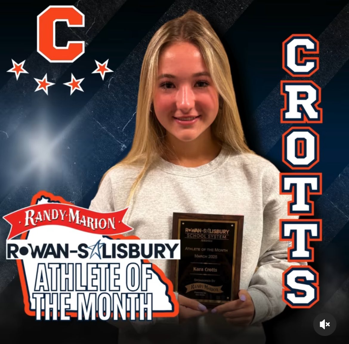 Congratulation to our March  RSS Athletes of the Month Carter Durant (WRHS) and Kara Crotts (JCHS) sponsored by Randy Marion, presented by Ben Goins