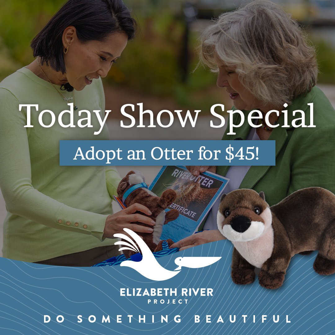 We’re celebrating our appearance on the <a href="/TODAYshow/">TODAY</a> this morning with an otter-this-world offer! “Adopt an Otter” today for $45 &amp; get a cute otter plushie &amp; an official adoption certificate 🦦 Help us take another step forward for a clean Elizabeth River: brnw.ch/21wSdBg