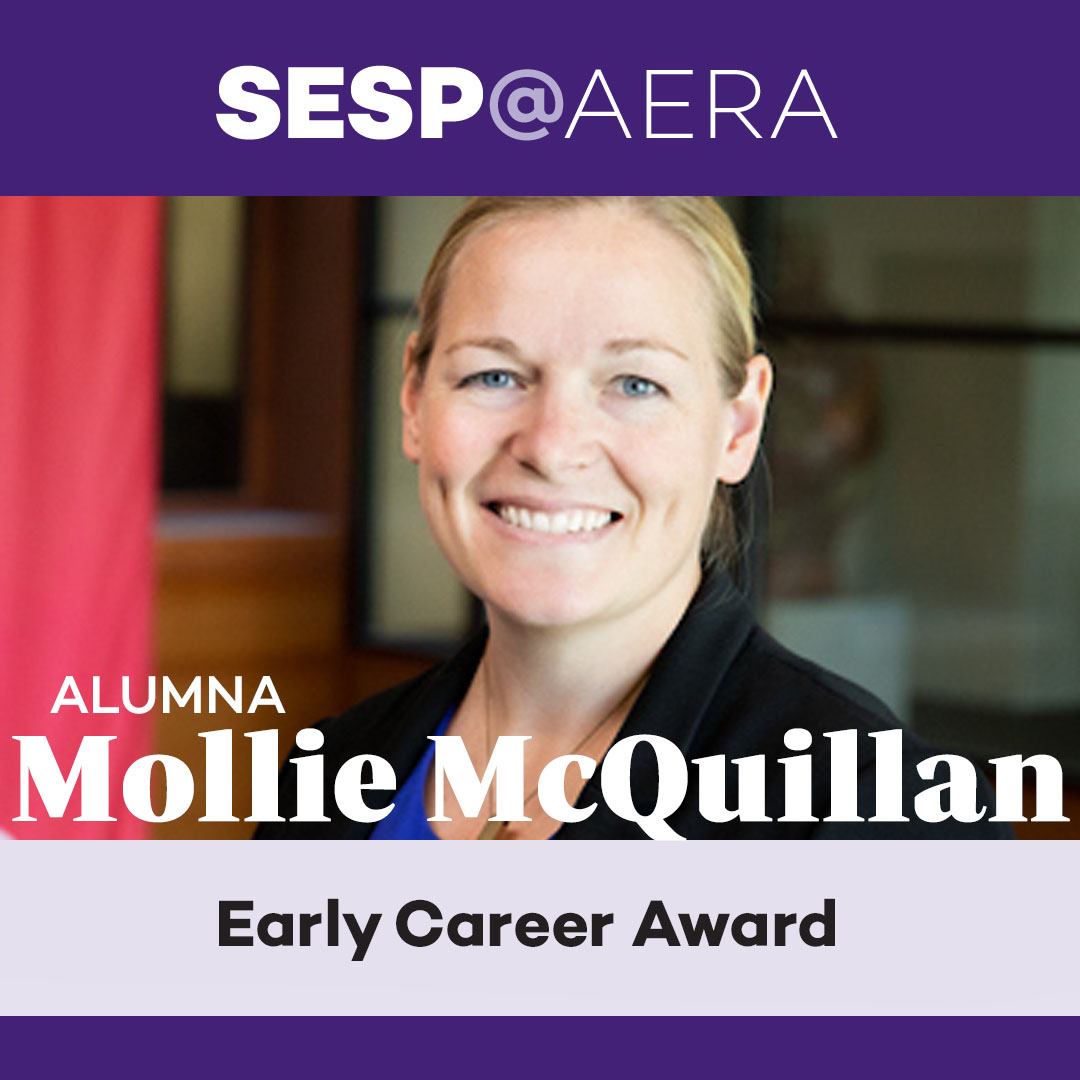 🎉 Award-Winning Research from SESP 🎉

🏆 Jen Cowhy: Best Dissertation ×4!
🏆 Melanie Muskin: Outstanding Paper
🏆 Jessica Marshall: Outstanding Dissertation
🏆 Mollie McQuillan: Early Career Award

📚 Our scholars are transforming the field.

#AERA2025 #SESPatAERA