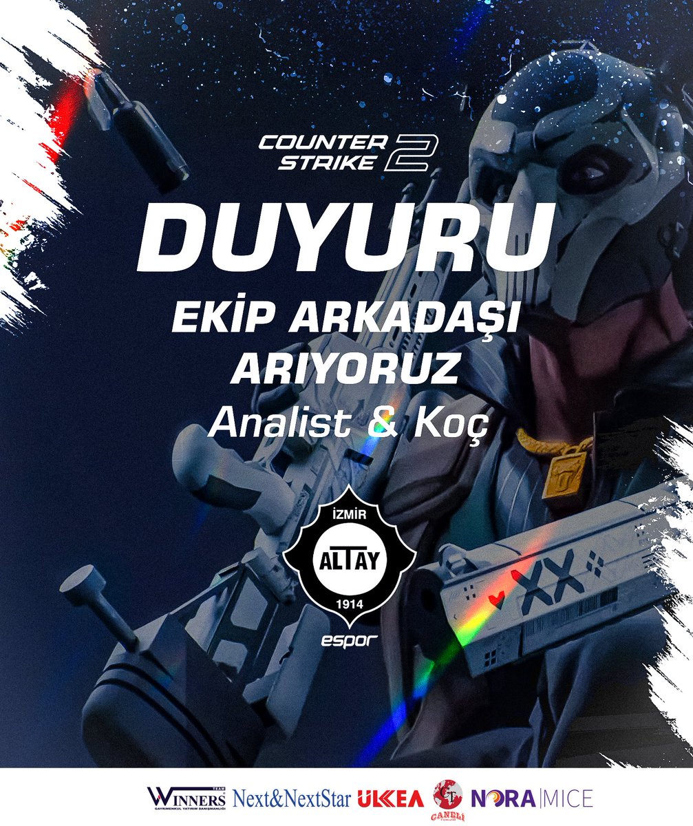 Altay Espor (@altayespor) on Twitter photo Counter Strike 2 takımımız için alanında tecrübeli “Analist” ve “Yardımcı Koç” arıyoruz.
Detaylar ve başvuru için menejerimiz <a href="/FoaeCS/">Mehmet Alın</a> ile iletişime geçebilirsiniz.
Unutma! Son gün 10 Mayıs. Counter Strike 2 takımımız için alanında tecrübeli “Analist” ve “Yardımcı Koç” arıyoruz.
Detaylar ve başvuru için menejerimiz <a href="/FoaeCS/">Mehmet Alın</a> ile iletişime geçebilirsiniz.
Unutma! Son gün 10 Mayıs.