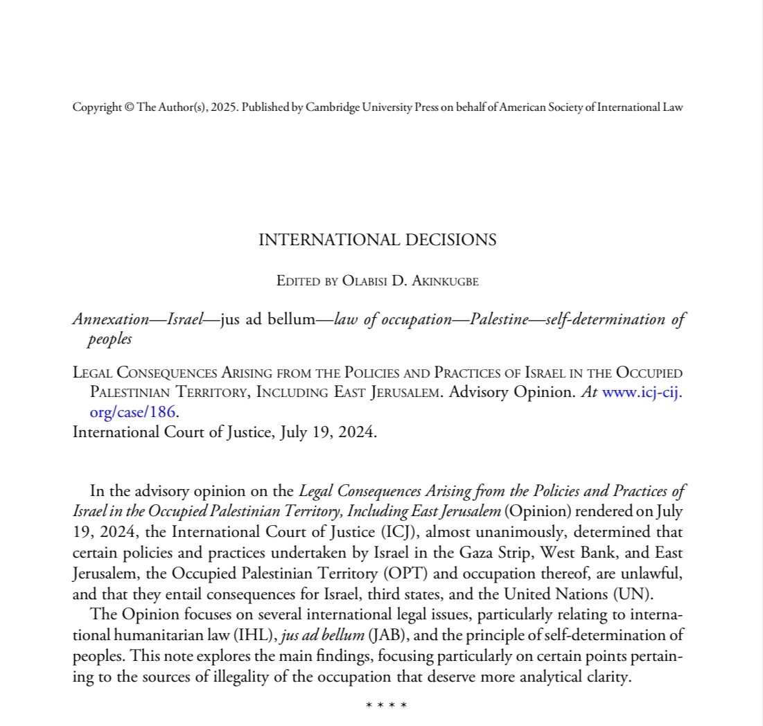 Olabisi D. Akinkugbe (@bisi_akins) on Twitter photo Check out the International Decisions section of <a href="/AJIL_andUnbound/">AJIL and AJIL Unbound</a> which in this #April Issue features 3️⃣ IDs
The IDs section is #OpenAccess! Feel free to get in touch if you are unsure & #globalsouth final court/tribunal decisions are encouraged.
1️⃣ by Marco Longobardo. Check out the International Decisions section of <a href="/AJIL_andUnbound/">AJIL and AJIL Unbound</a> which in this #April Issue features 3️⃣ IDs
The IDs section is #OpenAccess! Feel free to get in touch if you are unsure & #globalsouth final court/tribunal decisions are encouraged.
1️⃣ by Marco Longobardo.