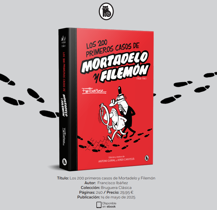 canyissa's tweet photo. Me hace mucha ilusión presentaros este álbum que se publica el próximo 14 de mayo: "Los 200 primeros casos de Mortadelo y Filemón", de Francisco Ibáñez, con edición y textos de Antoni Guiral y un servidor. Un libro que es historia del cómic 
Edita Bruguera @penguinlibros https://t.co/PkgmlcM9fh