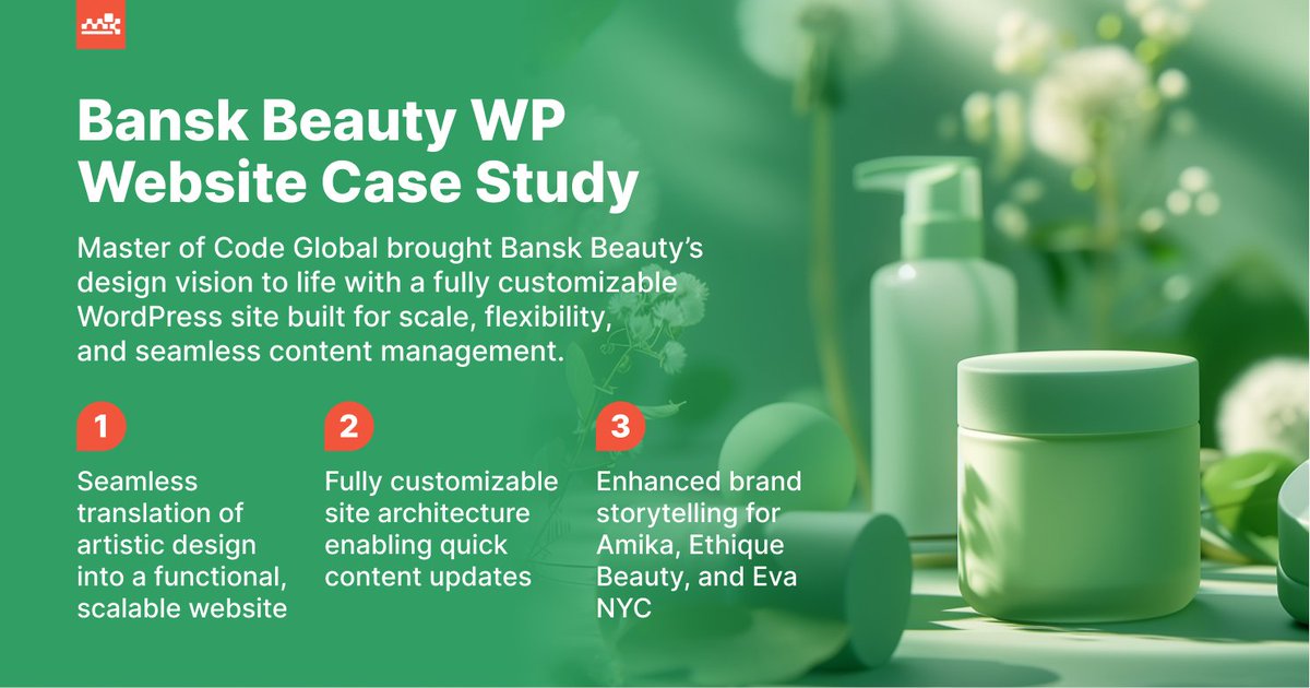 A bold brand deserves more than a basic website.

We partnered with Bansk Beauty to turn their creative vision into a fully customizable WordPress platform — flexible, powerful, and built to grow.

This is how you make a digital statement: masterofcode.com/portfolio/bans…