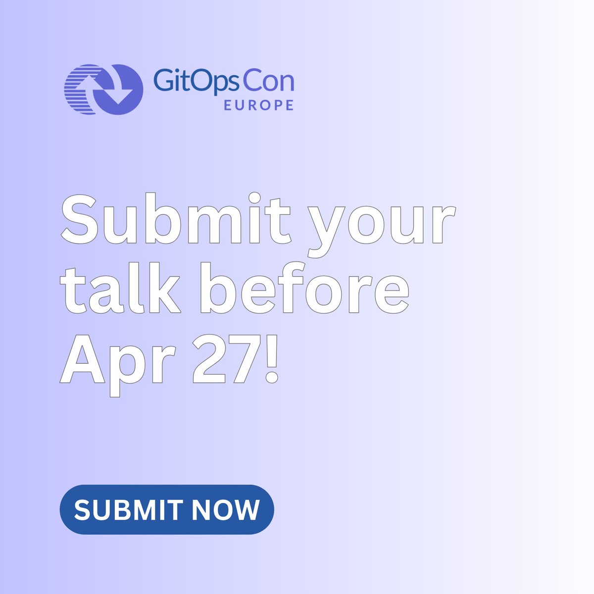 CloudNativeFdn's tweet image. There's still time to submit your talk for #GitOpsCon Europe! If you have something to share about GitOps, we want to give you the stage to do it. Submit your talk today: hubs.la/Q03jnZBm0