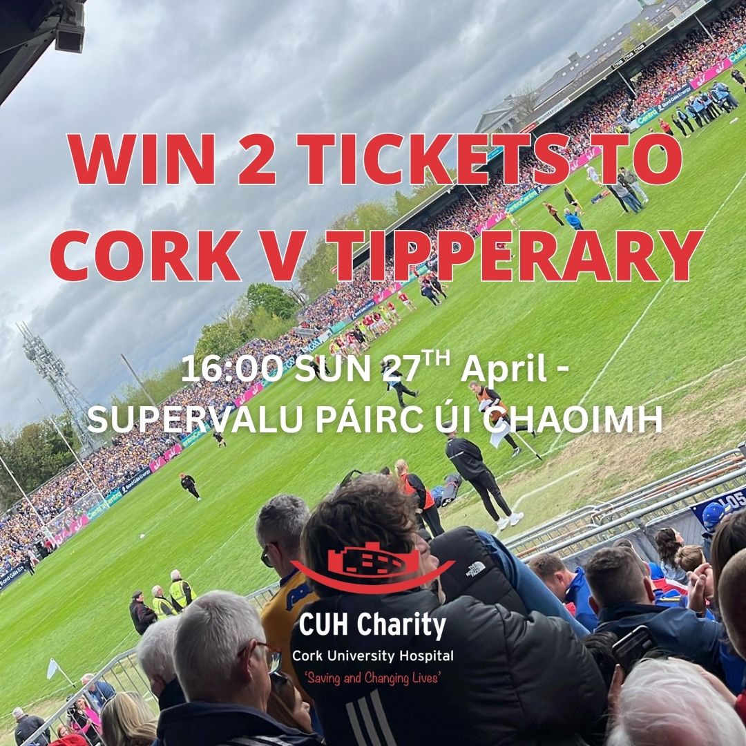 CUHCharity's tweet image. We have two tickets for the Cork v Tipperary match
Enter the raffle for your chance to win! idonate.ie/raffle/TwoTick…
The winner will be announced at 19:00, Saturday.
Funds from this raffle will go towards the CUMH Neonatal.
#Raffle #CORKvTIPPERARY #PáircÚiChaoimh #CorkEvents