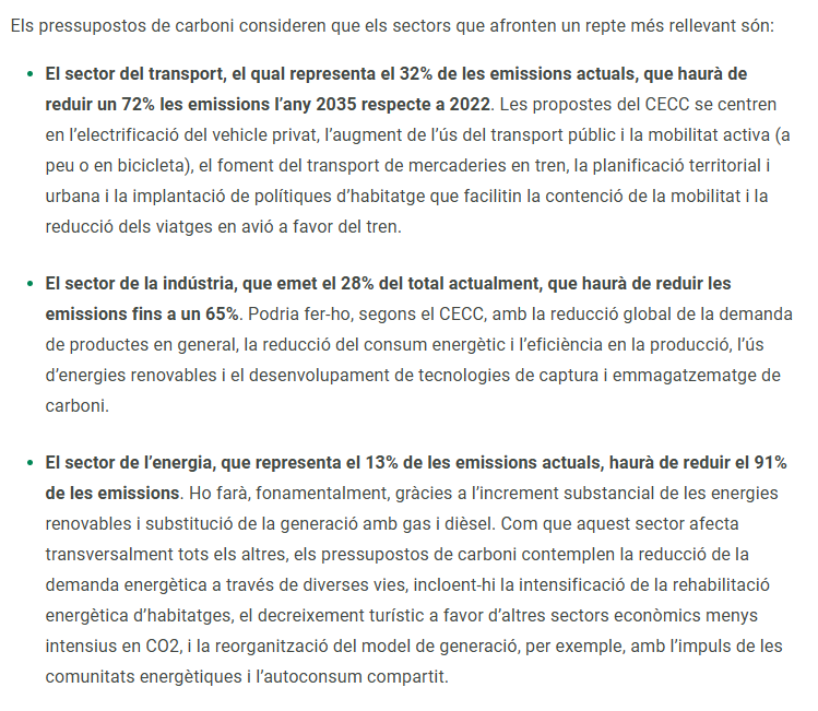 CREAF_ecologia's tweet photo. Segons l'informe, es recomana un màxim d'emissions de 403 megatones de CO2 equivalent entre 2021-2035 i que suposa, al final i comparant respecte 1990, una disminució de les emissions del 67% 📉📉📉 Aquest número està, a més, alineat amb l'Acord de París. https://t.co/qJtKEXUrlJ