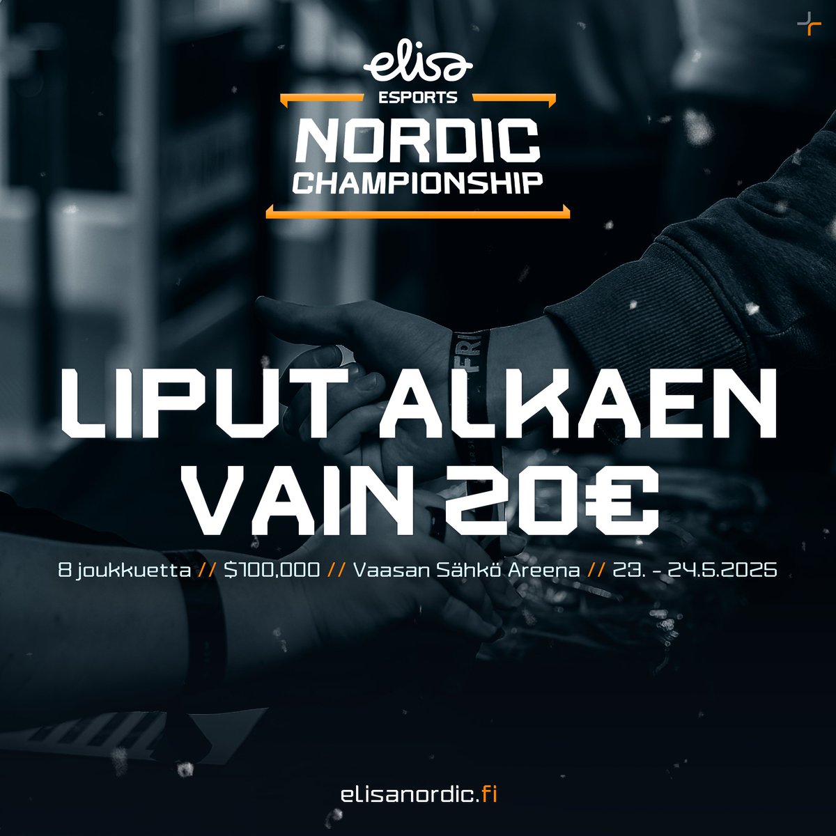 ENÄÄ KUUKAUSI TAPAHTUMAAN! 🥶

🔥 Pohjoismaiden parhaat CS2-joukkueet kohtaavat Vaasassa toukokuussa! Oletko valmis?
🎟 Liput alkaen vain 20 € → elisanordic.fi

#ElisaNordic #esportsfi
