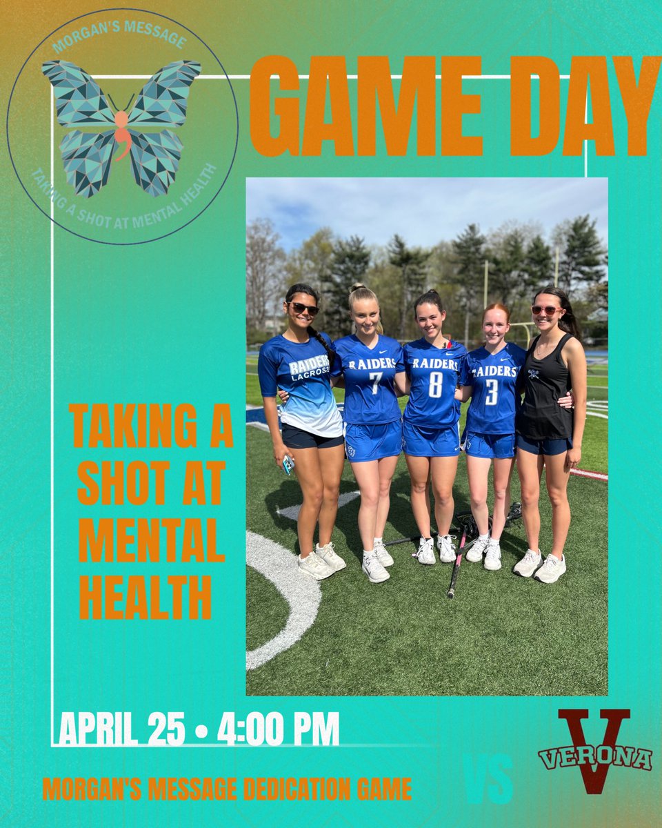Come out to our 1st ever Morgan’s Message Dedication Game | April 25 @ 4:00PM- We invite you to come out and support mental health for athletes 🦋