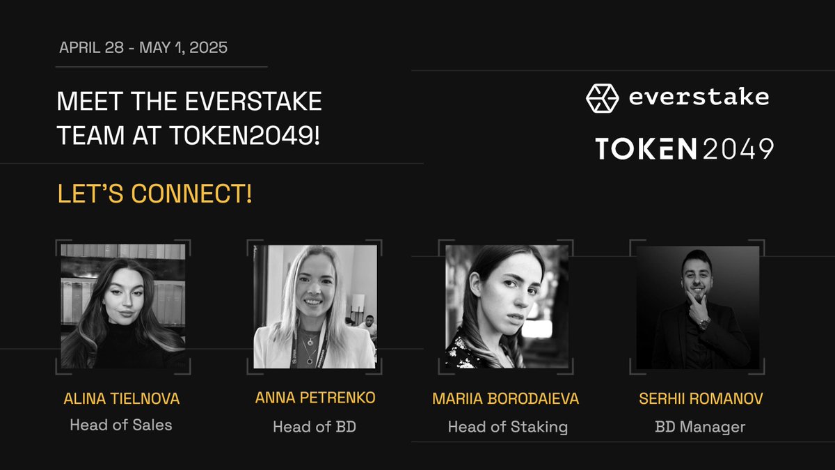 Everstake (@everstake_pool) on Twitter photo 🇦🇪 The Everstake team is heading to Dubai for #TOKEN2049 from April 28 to May 1.
This year, our delegation includes our Head of Sales, <a href="/ATielnova/">Alina Everstake</a>, Head of BD, <a href="/anna_petrenkoo/">Anna Petrenko</a>, Head of Staking, <a href="/Everstake_Masha/">Masha | Everstake 🇺🇦</a>, and BD Manager, Serhii Romanov.
We're excited to connect with 🇦🇪 The Everstake team is heading to Dubai for #TOKEN2049 from April 28 to May 1.
This year, our delegation includes our Head of Sales, <a href="/ATielnova/">Alina Everstake</a>, Head of BD, <a href="/anna_petrenkoo/">Anna Petrenko</a>, Head of Staking, <a href="/Everstake_Masha/">Masha | Everstake 🇺🇦</a>, and BD Manager, Serhii Romanov.
We're excited to connect with