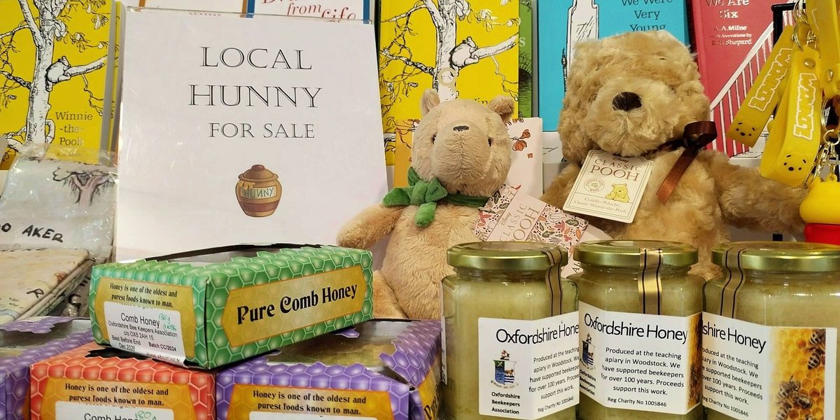 Visit us and the E. H. Shepard: Before &amp; Beyond Winnie-the-Pooh exhibition now and you can get your paws on some local 'Hunny'.

We're now stocking Pooh's favourite treat, in jars and in combs, sourced from Oxfordshire Beekeepers Association's hives in Woodstock!

🐻 🍯