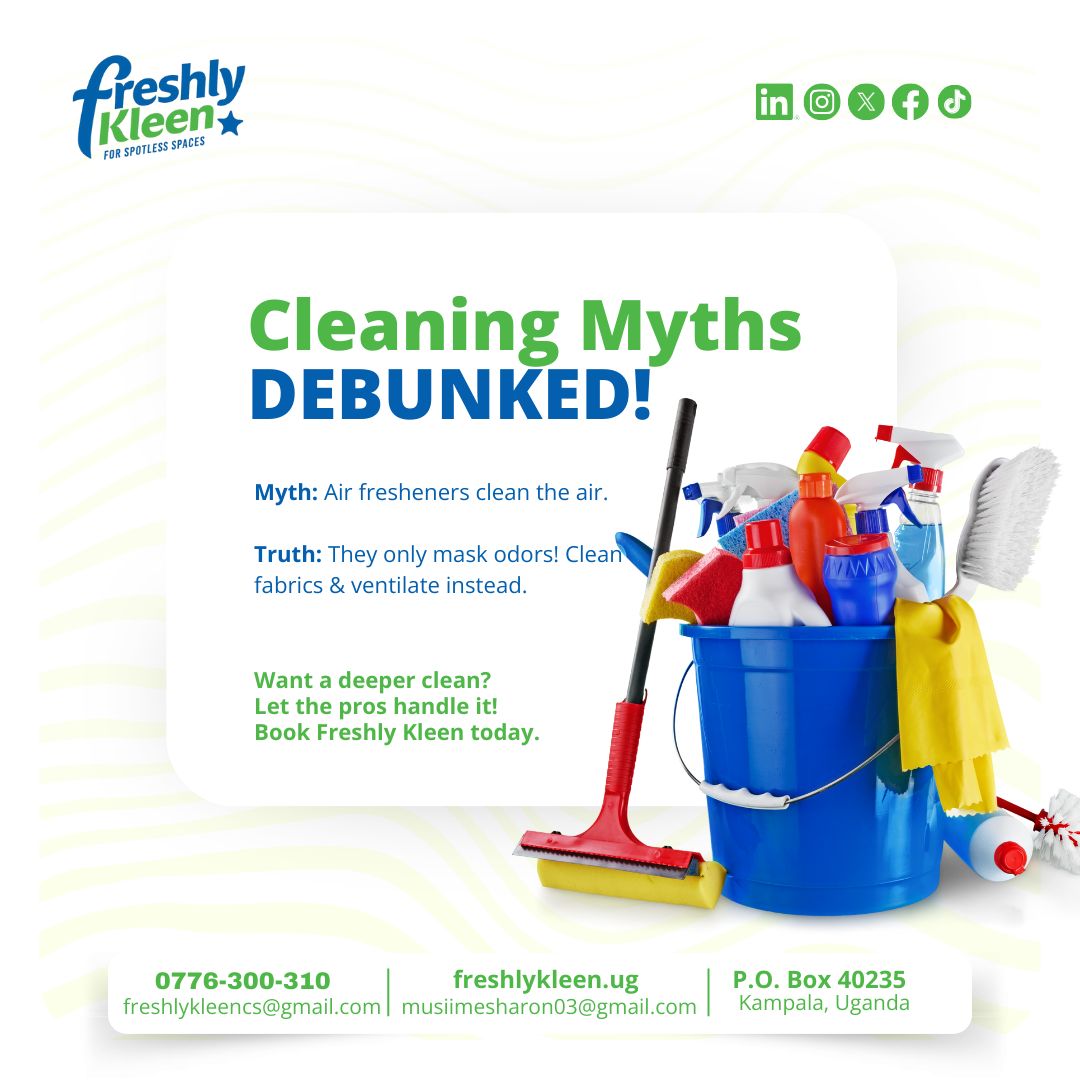 Did you know🤔

That having cleaner fabrics improves the overall air quality in your living and work spaces?

Let the pros handle it!

#freshlykleen #spotlessspaces #housing #cleaning #mujemedia