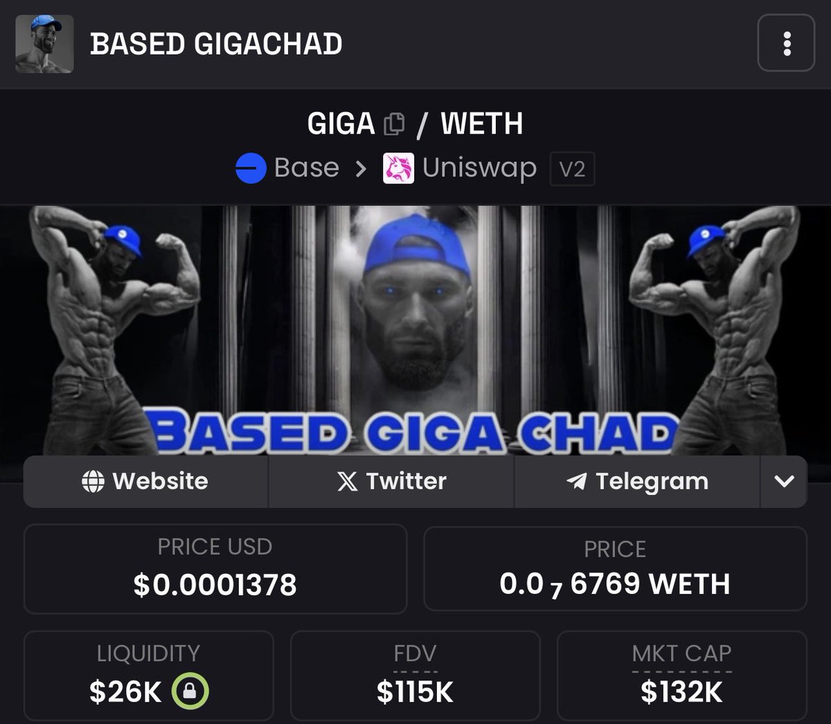 StereoxxxX's tweet image. Leaving this out here for the based $GIGA chads. 

CA:
0x63Eb9F3a748C7814Bd004bb747E50B1220576Bf8