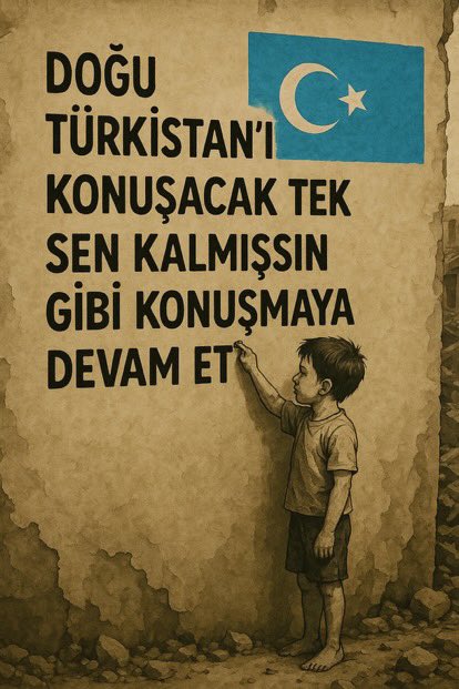 Herkes sustuysa, konuşan sen ol.
Herkes unuttuysa, hatırlatan sen ol.
Çünkü bir çocuğun susması değil, bir çocuğun konuşması kurtaracak insanlığı!

#DoğuTürkistan
#VicdanınSesiOl