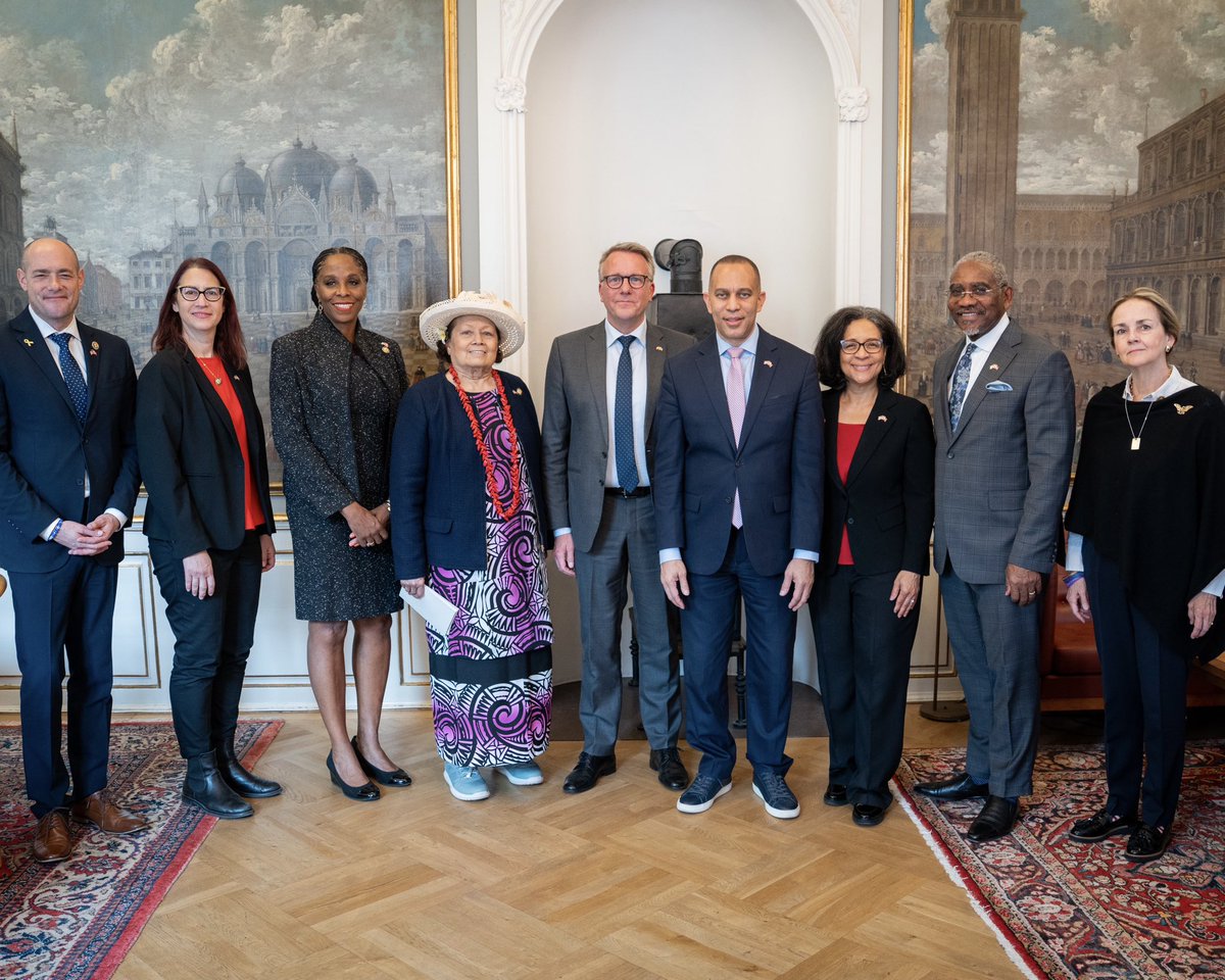 Morten Bødskov (@mfmorten) on Twitter photo Great meeting!
Glad to welcome Democratic Leader, <a href="/RepJeffries/">Hakeem Jeffries</a> with a bipartisan delegation from the U.S. House of Representatives. Thank you for our friendship and views on the challenges we are facing. #dkpol Great meeting!
Glad to welcome Democratic Leader, <a href="/RepJeffries/">Hakeem Jeffries</a> with a bipartisan delegation from the U.S. House of Representatives. Thank you for our friendship and views on the challenges we are facing. #dkpol