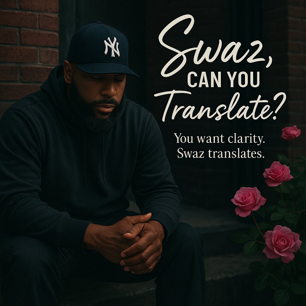 SilverSurf19's tweet photo. He ghosted. He flipped. Said you were “too much.”
You’re not crazy, he’s just unfinished.
New segment: Swaz, Can You Translate?
I decode male behavior. No guests. Just truth.
We need ladies to tap in.
Drop your story below or DM me. I’ll break it down. #SCYT #SwazTV https://t.co/4vmqkeBI7P