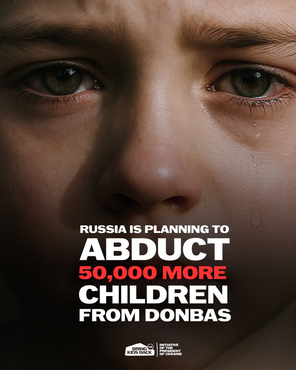 🇷🇺 is planning a new mass deportation of 🇺🇦 children: over 50,000 kids from temporarily occupied Donetsk region are set to be taken to Russia this summer under the guise of "vacation," according to Ukraine’s National Resistance Center.

🔹 Around 13,000 children will be sent to