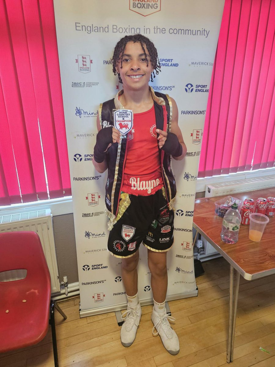 Well done to Blayne who has competed in the Home Counties Boxing Championship, and he has won it for a second year in a row. He will now be going to Kent to box in the pre-quarter of the National Championships against the current England number 1. Good luck Blayne!