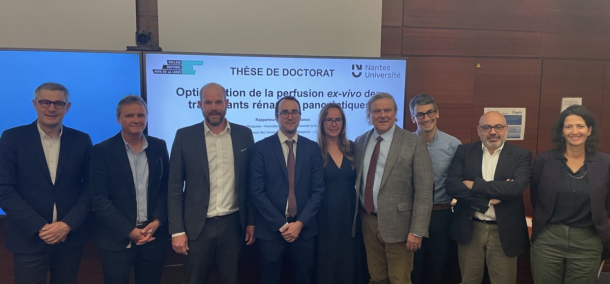 Julien Branchereau,MD,PhD (@branchereauju) on Twitter photo 👉 « Optimization of Ex-Vivo Perfusion for Renal and Pancreatic Grafts »
Such an excellent PhD defense !
Congratulations <a href="/Prudhomme_thom/">Prudhomme Thomas</a>
Huge thanks to the international panel of experts for joining us today! 👉 « Optimization of Ex-Vivo Perfusion for Renal and Pancreatic Grafts »
Such an excellent PhD defense !
Congratulations <a href="/Prudhomme_thom/">Prudhomme Thomas</a>
Huge thanks to the international panel of experts for joining us today!
