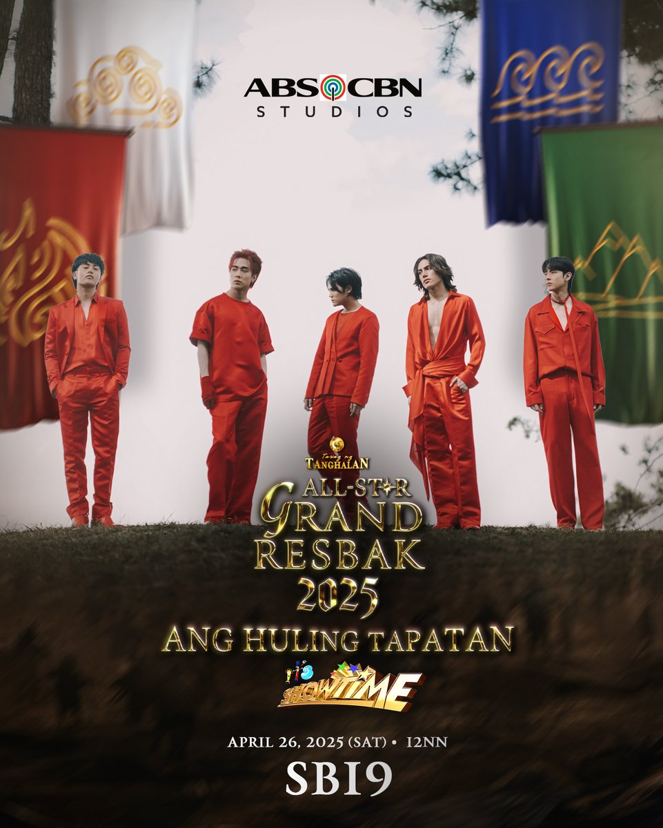 Pangkat A'tins! Reresbak na ang Kings of P-pop! 

Tumutok na sa pinaka-pangmalakasang Pambansang Olympics ng Kantahan ng mga Pilipinong mang-aawit - Tawag ng Tanghalan All-Star Grand Resbak 2025 kasama ang #SB19 sa #ItsShowtime! 🔥⛰️🌊🍃💠

#TNTGrandResbakAngHulingTapatan
