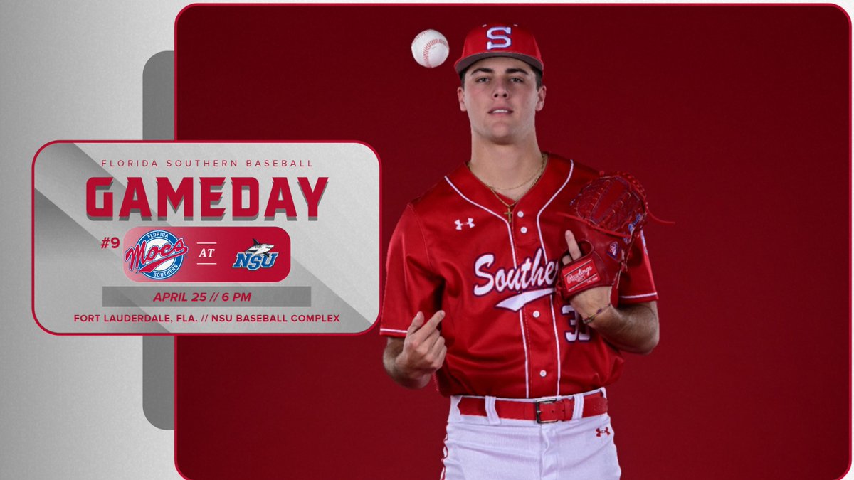 Florida Southern Mocs (@fsc_mocs) on Twitter photo The final regular season road series for No. 9 <a href="/MocsBaseball/">FSC Baseball</a> begins tonight against the Sharks! #LetsGoMocs
πNova Southeastern
π6:00 PM
πFort Lauderdale, Fla. / NSU Baseball Complex
π/πΊ FSCMocs.com/Gameday
πΈ#33 Ty Bradle The final regular season road series for No. 9 <a href="/MocsBaseball/">FSC Baseball</a> begins tonight against the Sharks! #LetsGoMocs
πNova Southeastern
π6:00 PM
πFort Lauderdale, Fla. / NSU Baseball Complex
π/πΊ FSCMocs.com/Gameday
πΈ#33 Ty Bradle
