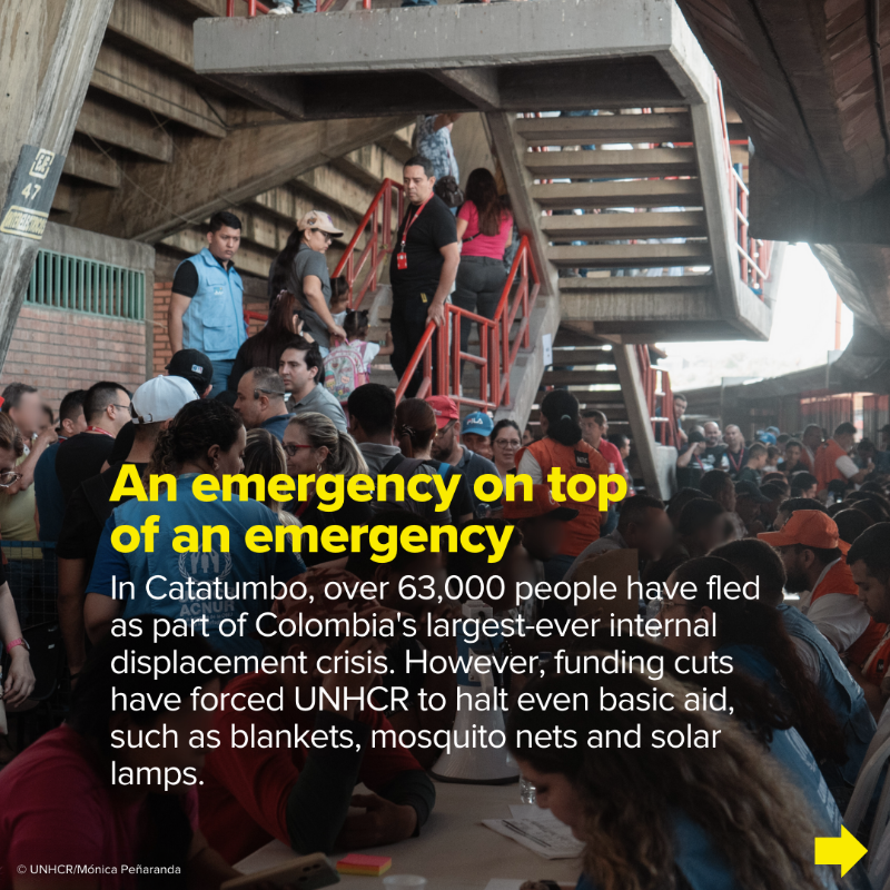 Refugees's tweet photo. Colombia is facing its largest internal displacement crisis on record, yet funding cuts to international aid are leaving the most vulnerable without support.

You can help make a difference: https://t.co/HdQx9xaebJ