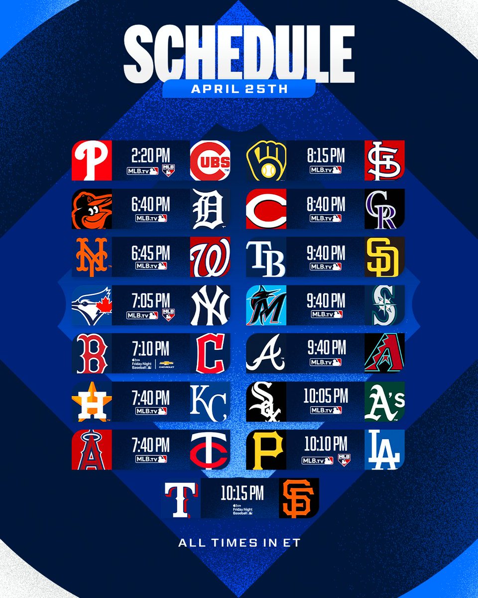 MLB's tweet photo. - Skenes vs. Yamamoto at Dodger Stadium
- Mets go for 8th straight win

We’ve got a 15-game Friday coming at ya ⚾️ https://t.co/v0Jd4BeYYU