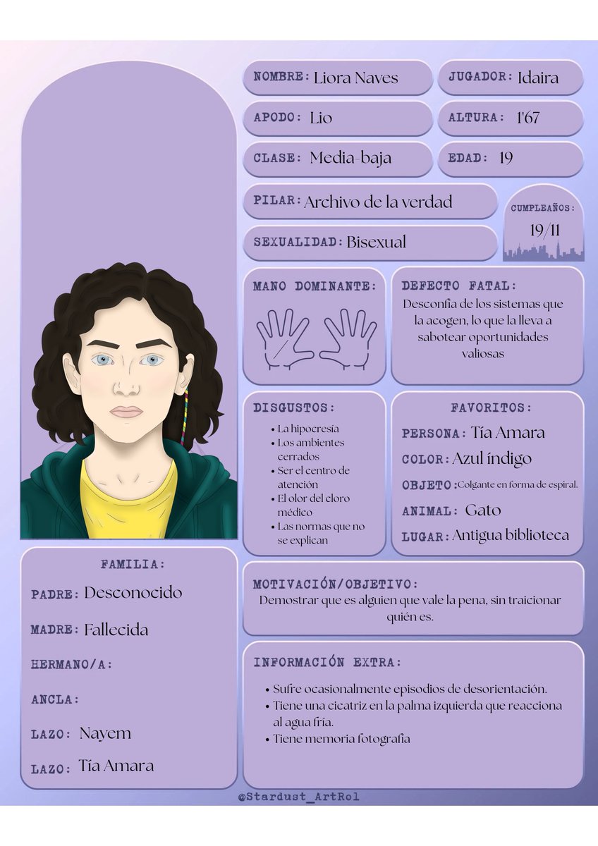 Bueno, pues tras un tiempo desaparecida por los estudios, al fin he tenido un ratito para ponerme a dibujar.
Así que os presento a Liora Naves, aún quiero hacerla de cuerpo entero, pero mientras tanto la dejo por aquí ✨

#adomasona #ADOMA