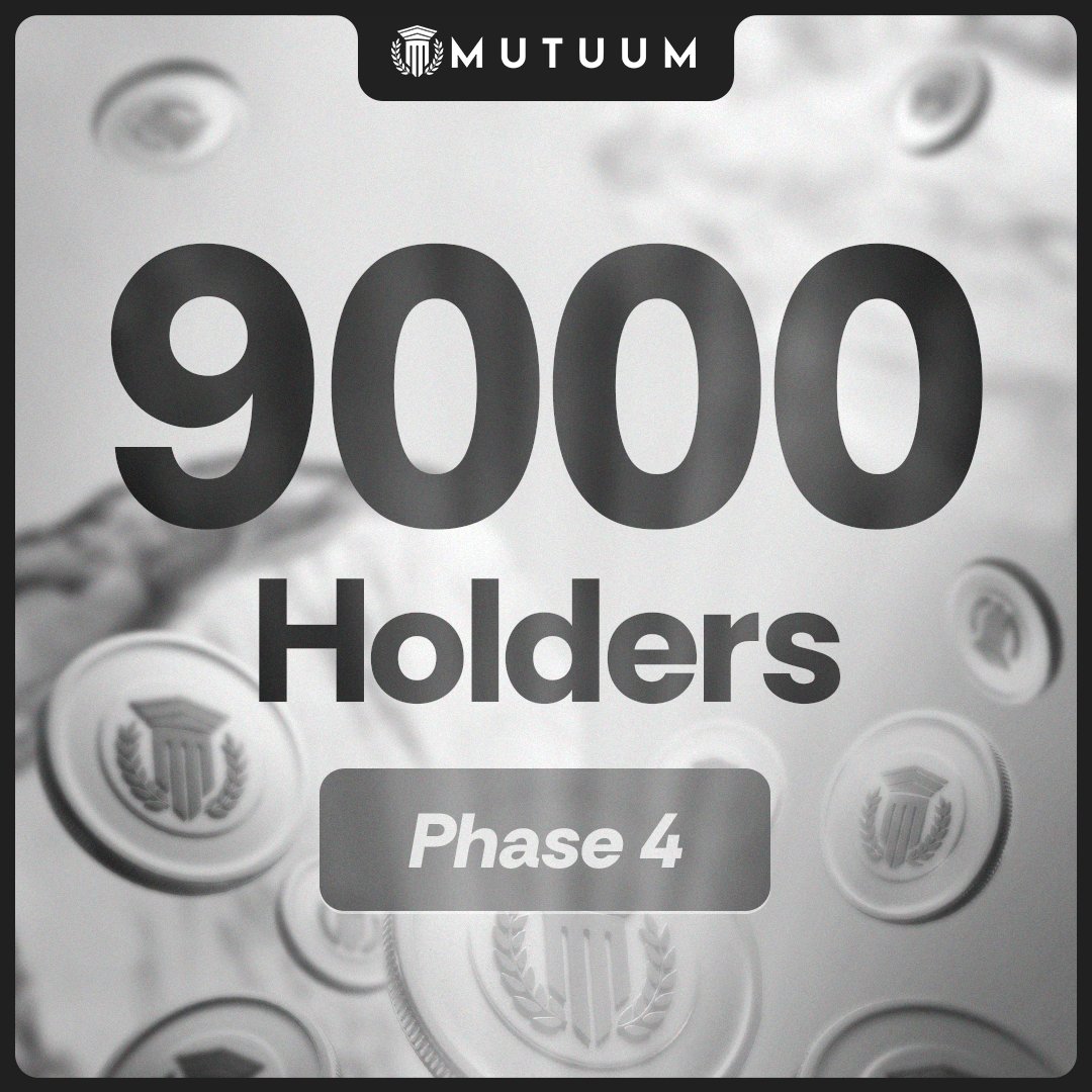 Mutuum has surpassed 9,000 holders, marking another key milestone in the project's growth. The momentum continues as we move forward.

Join Mutuum: mutuum.finance