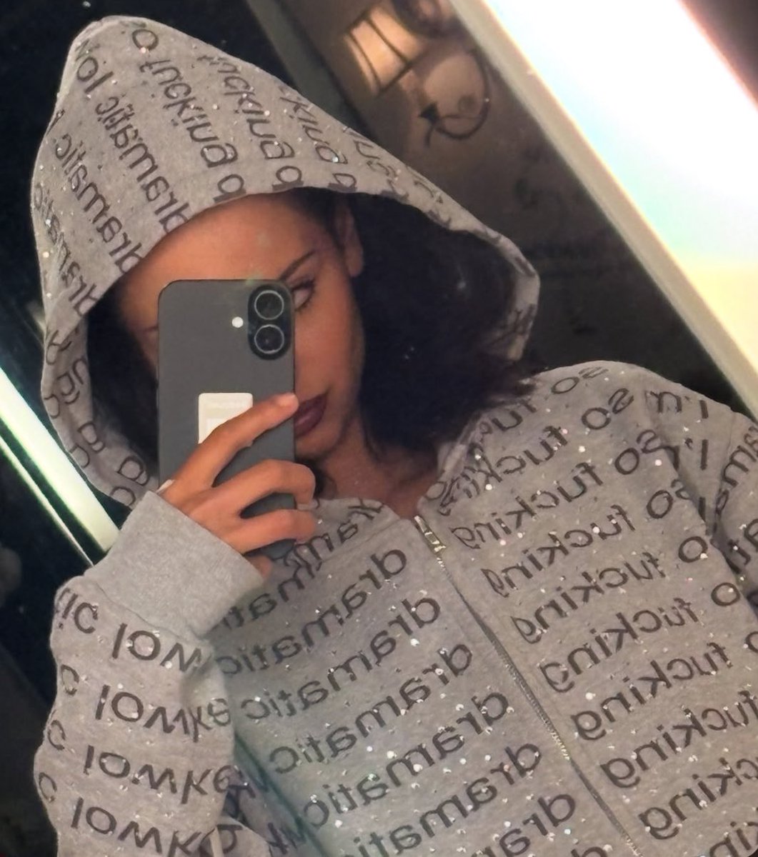 alexa via “imsorry” ig account wearing the already seen, rhinestone hoodie by Petra Collins || #Alexademie #EUPHORIA #MADDYPEREZ