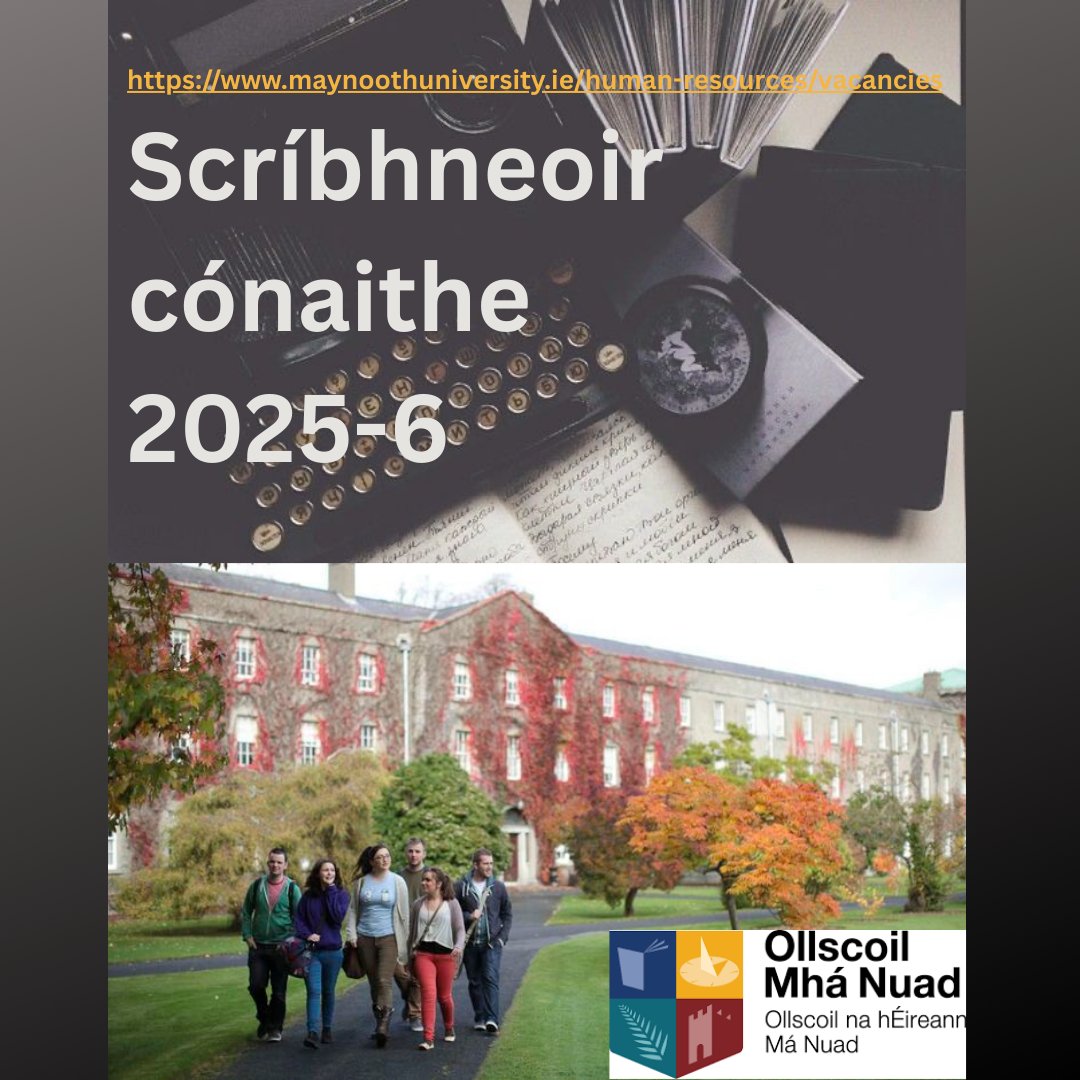 Fionntán de Brún (@fionntandeb) on Twitter photo Scríbhneoir cónaithe 2025-6 á lorg ag Roinn na Nua-Ghaeilge, Ollscoil Mhá Nuad, fáilte roimh iarratais! Ár mbuíochas le <a href="/kildarelibrary/">Kildare Library Service</a> agus <a href="/CoggOid/">COGG Oideachas</a> 👏 Tuilleadh eolais ag my.corehr.com/pls/nuimrecrui… Dáta deiridh 25 Bealtaine 2025.
<a href="/OnaGaeilgeMU/">Oifig na Gaeilge</a> <a href="/CillDaraGaeilge/">Cill Dara le Gaeilge</a> <a href="/IrisleabharMN/">Irisleabhar Mhá Nuad</a> Scríbhneoir cónaithe 2025-6 á lorg ag Roinn na Nua-Ghaeilge, Ollscoil Mhá Nuad, fáilte roimh iarratais! Ár mbuíochas le <a href="/kildarelibrary/">Kildare Library Service</a> agus <a href="/CoggOid/">COGG Oideachas</a> 👏 Tuilleadh eolais ag my.corehr.com/pls/nuimrecrui… Dáta deiridh 25 Bealtaine 2025.
<a href="/OnaGaeilgeMU/">Oifig na Gaeilge</a> <a href="/CillDaraGaeilge/">Cill Dara le Gaeilge</a> <a href="/IrisleabharMN/">Irisleabhar Mhá Nuad</a>