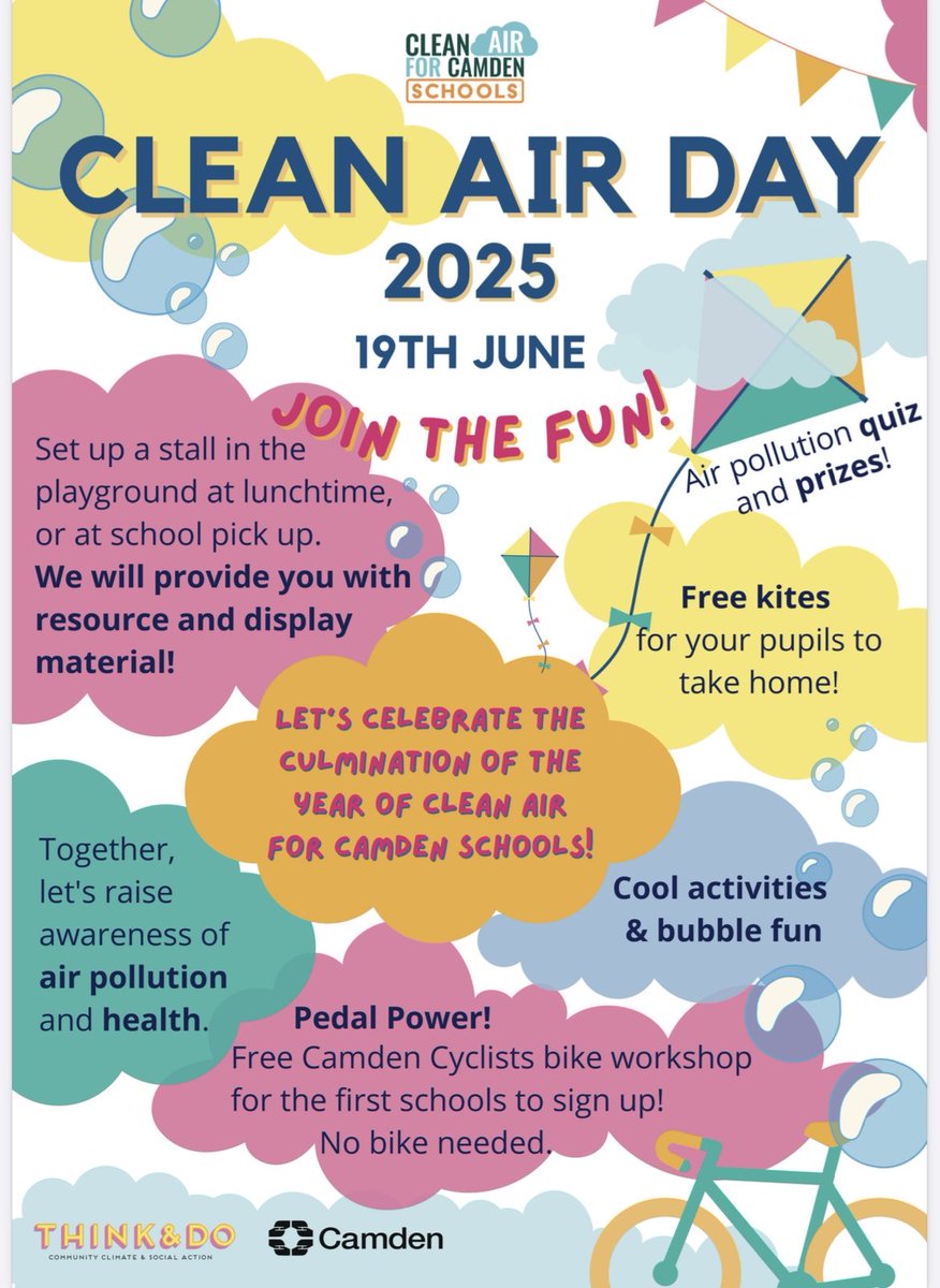 Think & Do Camden (@thinkdocamden) on Twitter photo Calling all clean-air lovinā primary schools. Sign up to host a stall at your school on Thursday June 19 to celebrate Clean Air Day. We will provide you with lots of resources and freebies⦠ā¦<a href="/CamdenCouncil/">Camden Council</a>ā© #cleanairday Calling all clean-air lovinā primary schools. Sign up to host a stall at your school on Thursday June 19 to celebrate Clean Air Day. We will provide you with lots of resources and freebies⦠ā¦<a href="/CamdenCouncil/">Camden Council</a>ā© #cleanairday